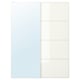 Option: AULI / FÄRVIK Pair of sliding doors, mirror glass/white glass, 150x201 cm