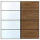 AULI / MEHAMN Pair of sliding doors, black mirror glass/double sided walnut, 200x201 cm