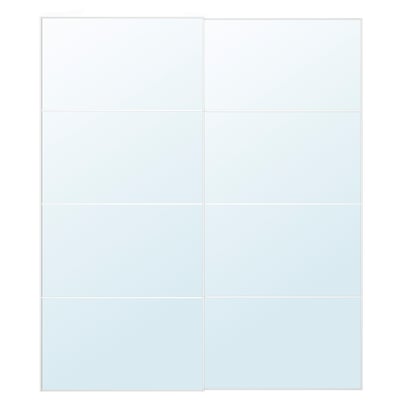 AULI mirror panels- silver, rectangular, sliding door frames with safety glass.