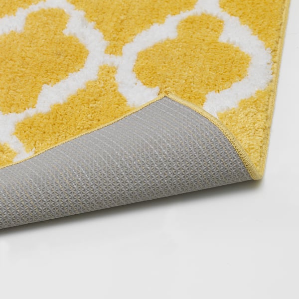 AUNING kitchen mat, yellow/white, 45x180 cm IKEA