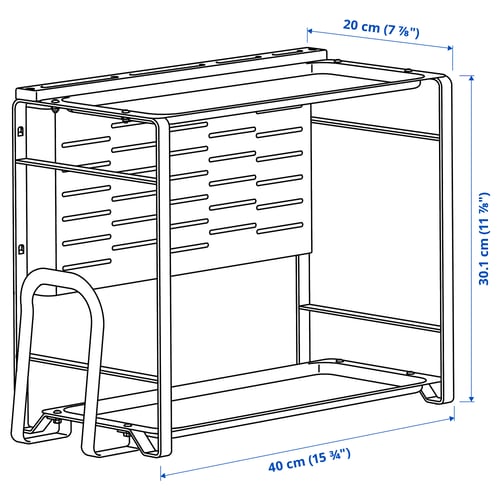 AVSTEG Kitchen countertop organiser, bamboo/white, 40x21 cm