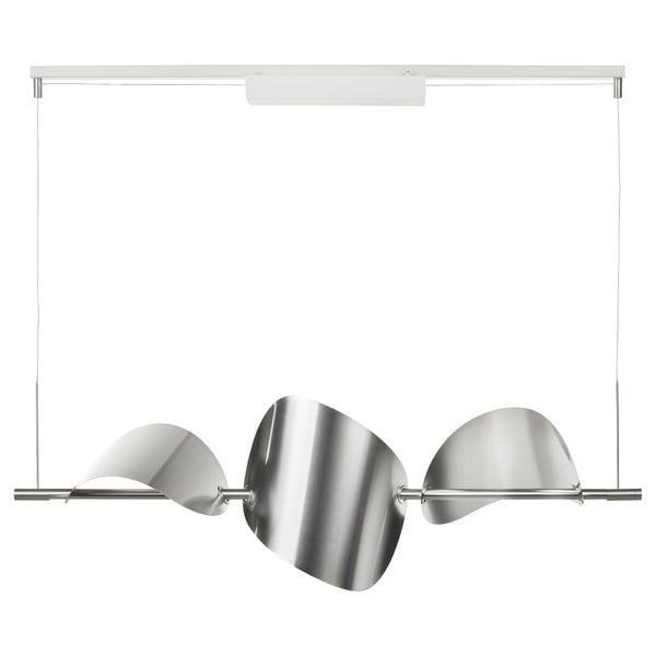 BACKSTÖRN LED pendant lamp, dimmable/matt aluminium, 108 cm