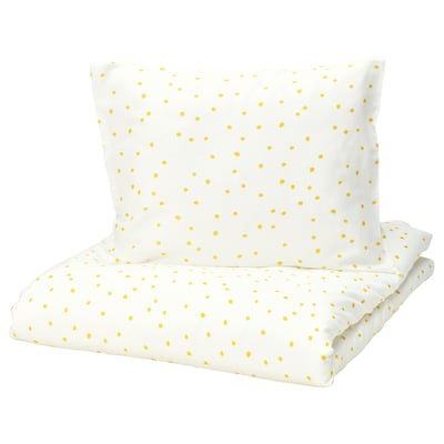 BARNDRÖM white bedding set: dots, cotton-blend, rectangular, cosy.