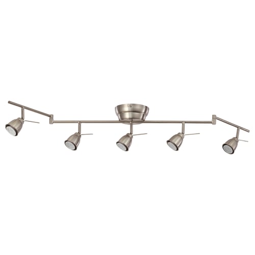 BAROMETER nickel ceiling light, five adjustable spotlights in sleek, modern design.