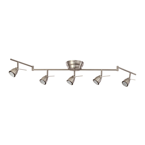 Ikea Basisk Ceiling Track 3 Spotlights Nickel Silver Plated White