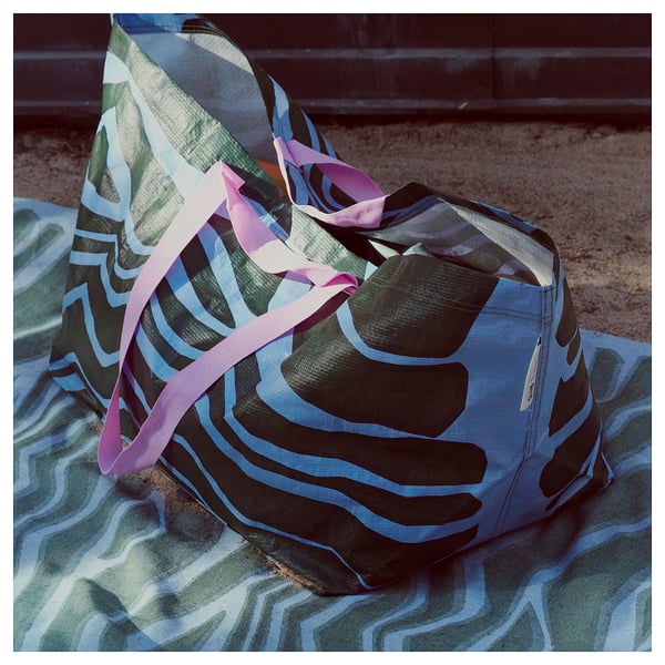 BASTUA Carrier bag, large, blue/green, 55x37x35 cm/71 l