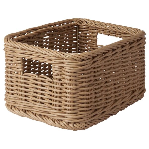 BEKNA Basket, plastic rattan, 18x25x14 cm