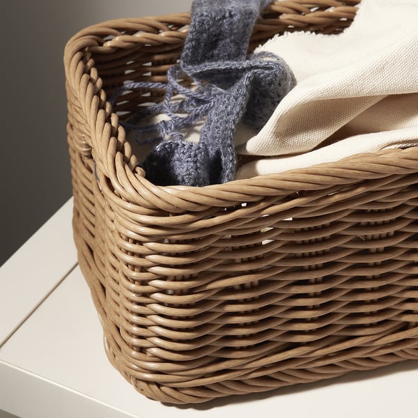 BEKNA Basket, plastic rattan, 18x25x14 cm