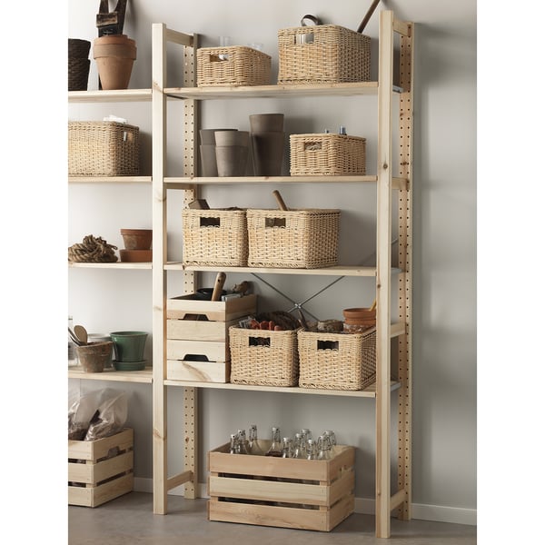 BEKNA Basket, plastic rattan, 18x25x14 cm