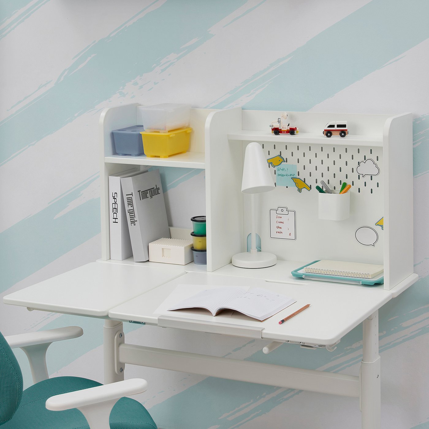 学習机(白)IKEAライト付 BERGLÄRKA desk, white/tiltable, 100x70 cm - IKEA