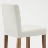 BERGMUND Bar stool with backrest, oak effect/Inseros white, 62 cm