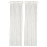 BERGNEJLIKA Net curtains, 1 pair, white/with heading tape, 145x250 cm