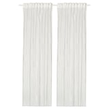 BERGNEJLIKA Net curtains, 1 pair, white/with heading tape, 145x200 cm