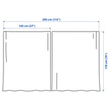 BERGNEJLIKA Net curtains, 1 pair, white/with heading tape, 145x178 cm