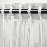 BERGNEJLIKA Net curtains, 1 pair, white/with heading tape, 145x135 cm