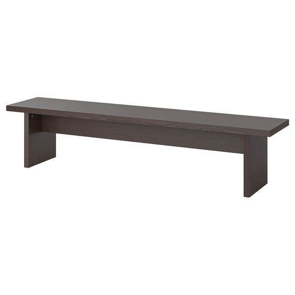 BERGSHYTTAN Bench, dark brown ash veneer, 210x38 cm