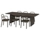 BERGSHYTTAN / STOCKHOLM 2025 Table and 6 chairs, dark brown ash veneer/dark brown, 240x93 cm