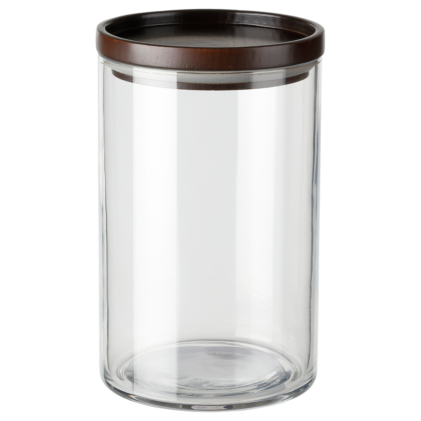 BERGSIMPA Jar with lid, clear glass/wood, 1.0 l IKEA