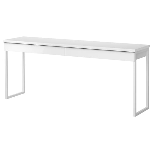 BESTÅ BURS desk, highgloss/white, 180x40 cm IKEA