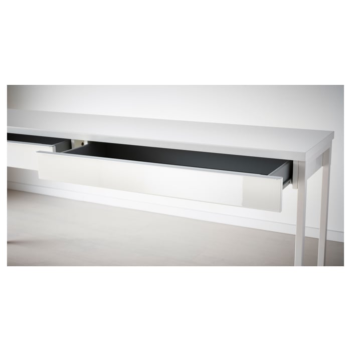 BESTÅ BURS desk, highgloss/white, 180x40 cm IKEA