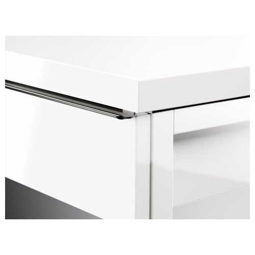 BESTÅ BURS desk, highgloss/white, 180x40 cm IKEA