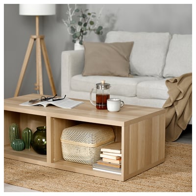 BESTÅ Coffee table, white stained oak effect, 120x56x38 cm