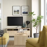 BESTÅ Coffee table, white stained oak effect, 120x56x38 cm