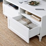 BESTÅ Coffee table with drawers, white/Hanviken/Kabbarp white, 120x58 cm