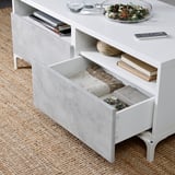 BESTÅ Coffee table with drawers, white Kallviken/light grey concrete effect, 120x58 cm
