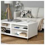 BESTÅ Coffee table with drawers, white/Selsviken/Ösarp high-gloss/white, 120x58 cm