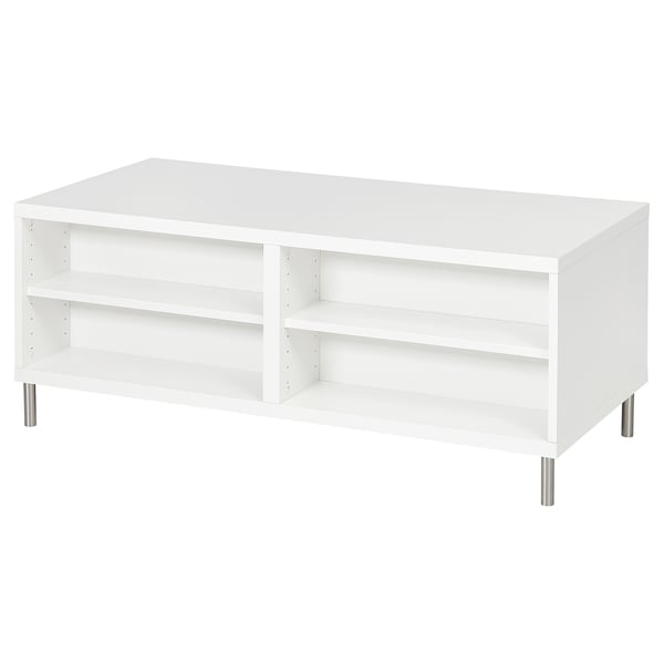 BESTÅ Coffee table with drawers, white/Selsviken/Ösarp high-gloss/white, 120x58 cm