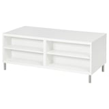 BESTÅ Coffee table with drawers, white/Selsviken/Ösarp high-gloss/white, 120x58 cm