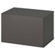 A dark grey, rectangular BESTÅ storage unit with a sleek, minimalist design and smooth surfaces.