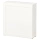 White BESTÅ cabinet, rectangular, one door, glossy finish.