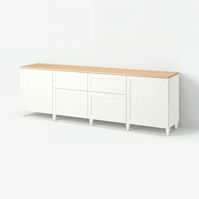 BESTÅ Storage combination, white/Pipmakare white, 240x42x76 cm
