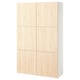 BESTÅ Storage combination with doors, white Fänrik/ash, 120x42x193 cm