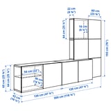 BESTÅ Storage combination with doors, white Lappviken/Hedeviken oak, 300x42x193 cm