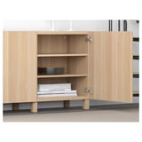 BESTÅ Storage combination with doors, white stained oak effect/Lappviken/Stubbarp white stained oak effect, 180x42x74 cm