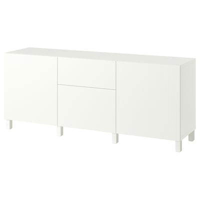 BESTÅ Storage combination with drawers, Förvaltare white/Stubbarp white, 180x42x74 cm