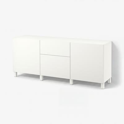BESTÅ Storage combination with drawers, white/Lappviken/Stubbarp white, 180x42x74 cm