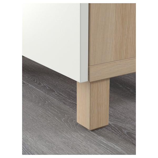 BESTÅ Storage combination with drawers, white stained oak effect/Lappviken white, 180x42x74 cm