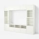 BESTÅ TV storage combination/glass doors, white/Hanviken white clear glass, 300x42x231 cm