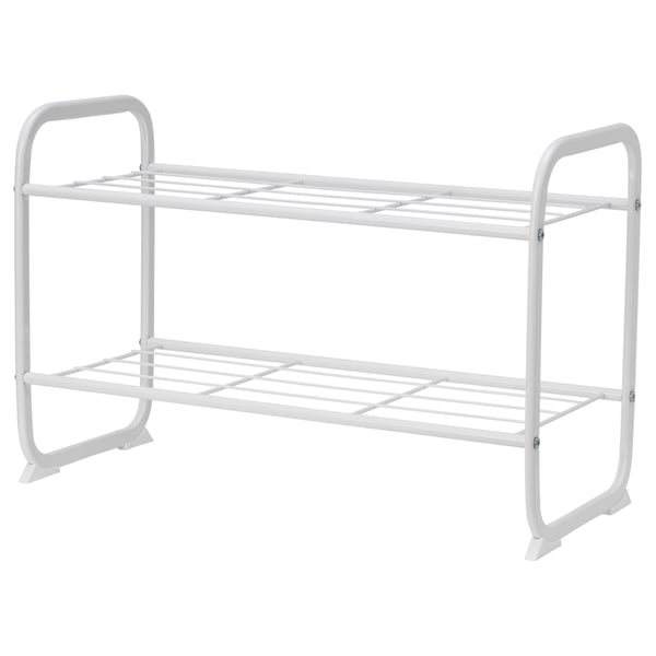 BIBBLIS Shoe rack, white, 60x26x40 cm