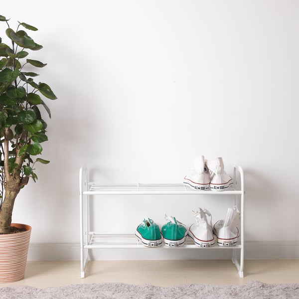 BIBBLIS Shoe rack, white, 60x26x40 cm