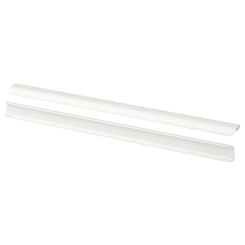 Two sleek white BILLSBRO handles, aluminium with powder coating, laid side by side.