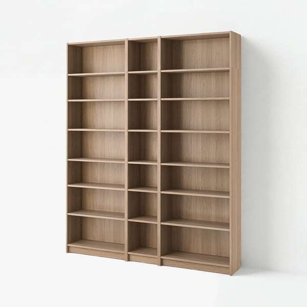 BILLY Bookcase comb with extension units, oak effect, 200x28x237 cm