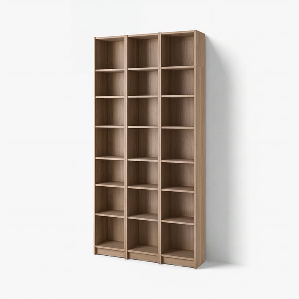 BILLY Bookcase comb with extension units, oak effect, 120x28x237 cm