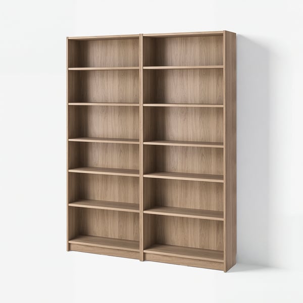 BILLY Bookcase combination, oak effect, 160x28x202 cm
