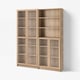 BILLY / OXBERG Bookcase combination w glass doors, oak effect, 160x30x202 cm