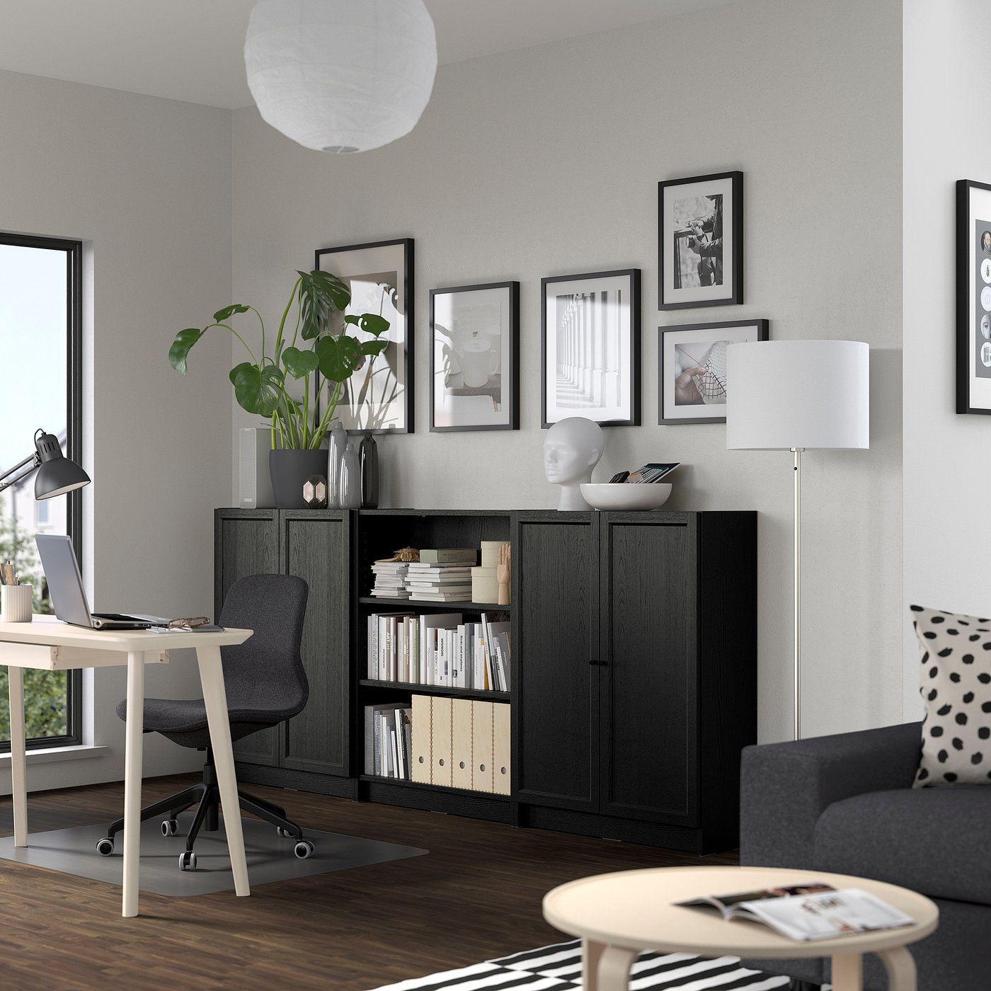 (友夢) IKEA BILLY OXBERG ピース1 BILLY / OXBERG Bookcase with desk, white, 311/2x791/2